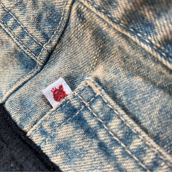 Vintage 90s/Y2K RARE Road Cat Suede And Felt Patchwork Maxi Denim Skirt Size M - Picture 13 of 16